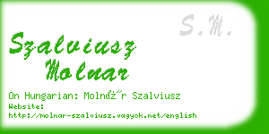 szalviusz molnar business card